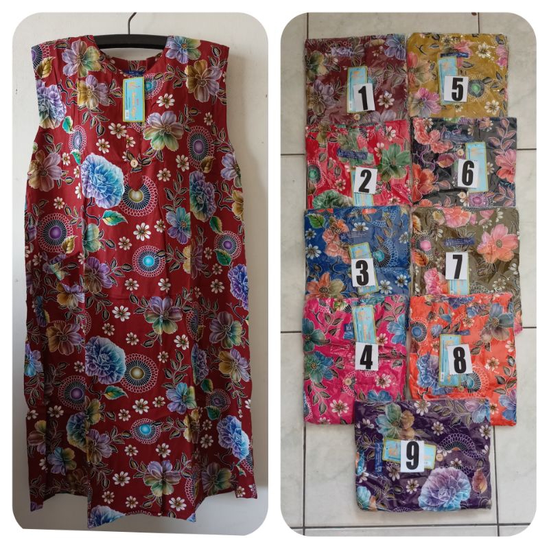 Daster Singlet Tanpa Lengan LD 120 cm  Kencana Ungu Ori Label biru