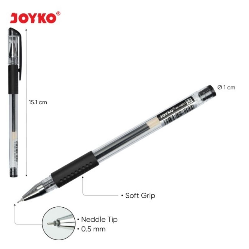 

Pulpen GelPen Joyko JK - 100 NT 0,5 mm - Hitam