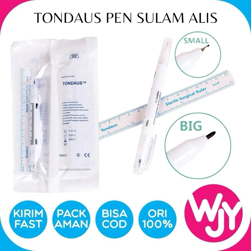 SPIDOL SULAM ALIS WATERPROOF / PENA PENANDA SULAM ALIS + Penggaris / Spidol Tondaus Surgical