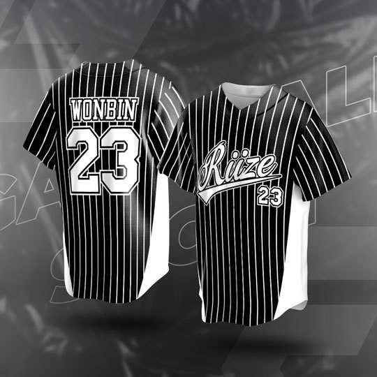 Kaos Baju Dewasa Jersey Baseball Riize Briize Kpop Vintage Edition HITAM Custom Full Print