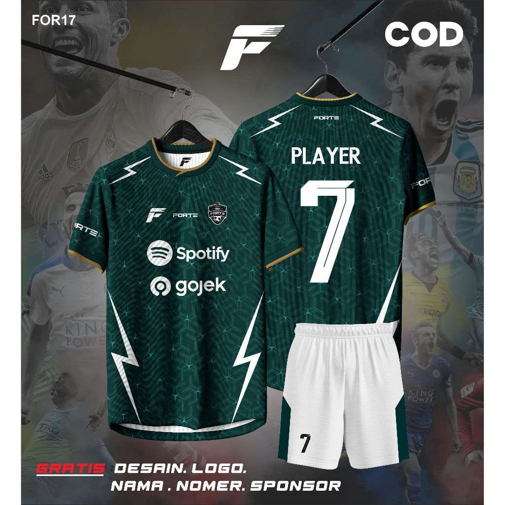 JERSEY FUTSAL FULL PRINTING CUSTOM NAMA DAN NOMER PUNGGUNG WARNA HIJAU PUTIH