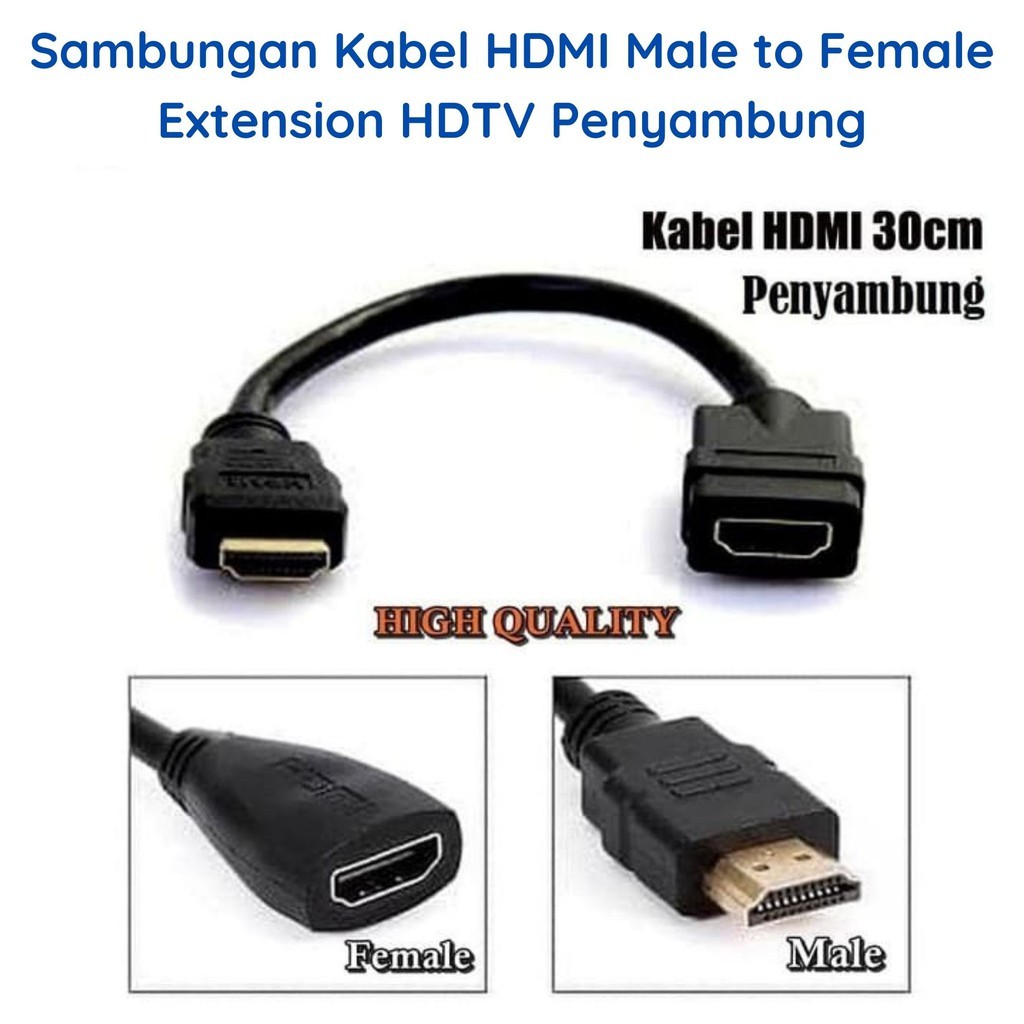 MF 0.3M KABEL HDMI Male to Female 30cm Extension Cable 30 CM Extender Hdmi Monitor TV