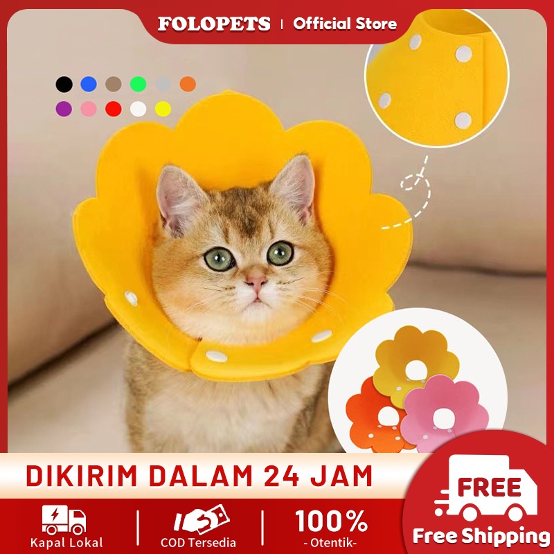 FOLOPETS CORONG PELINDUNG LEHER BAHAN EVA - Collar Pelindung Leher Kucing Anjing Kelinci Collar Spon