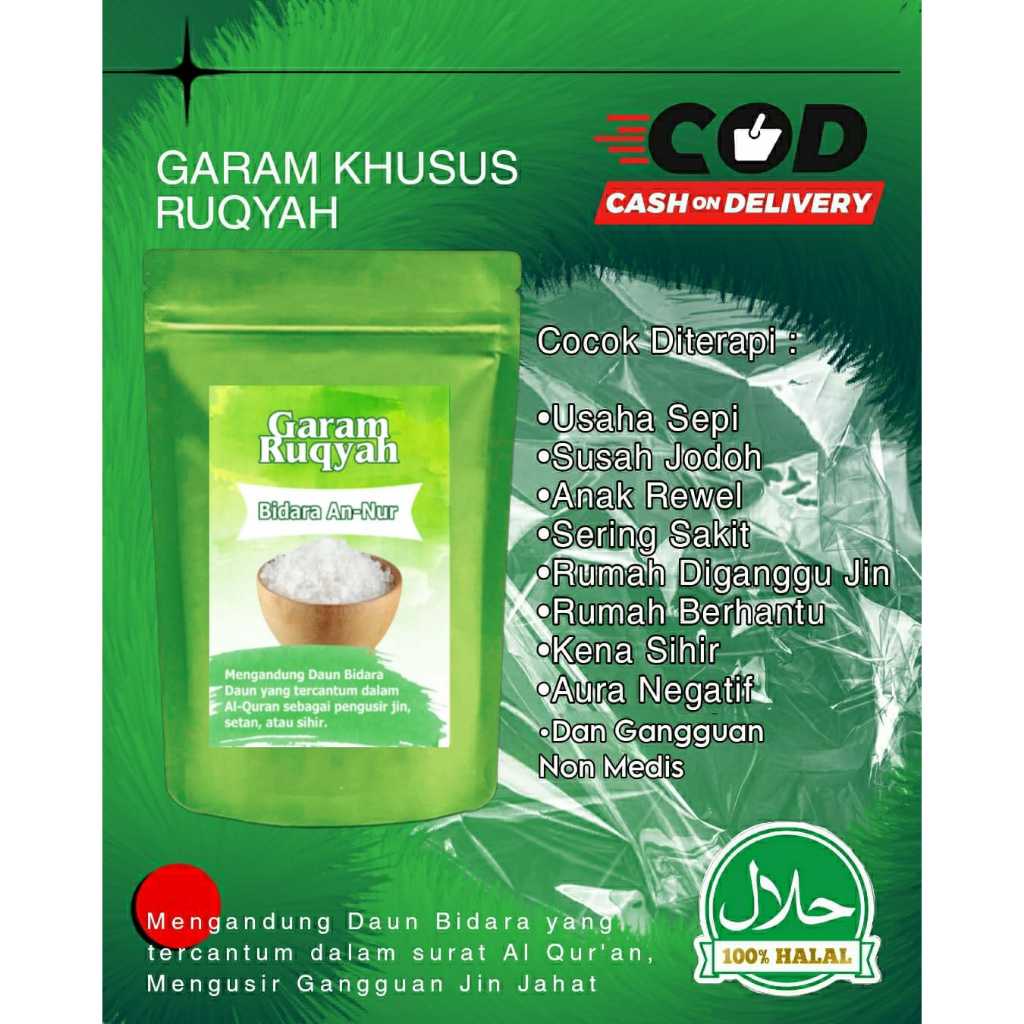 

[200 GRAM] Garam Ruqyah Bidara An Nur sudah di asma dan bisa dipakai mandi