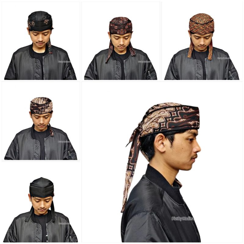 Ikat kepala sunda Blangkon Udeng sunan kalijaga Totopong Bendo Hitam Polos Terlaris | iket udeng bal