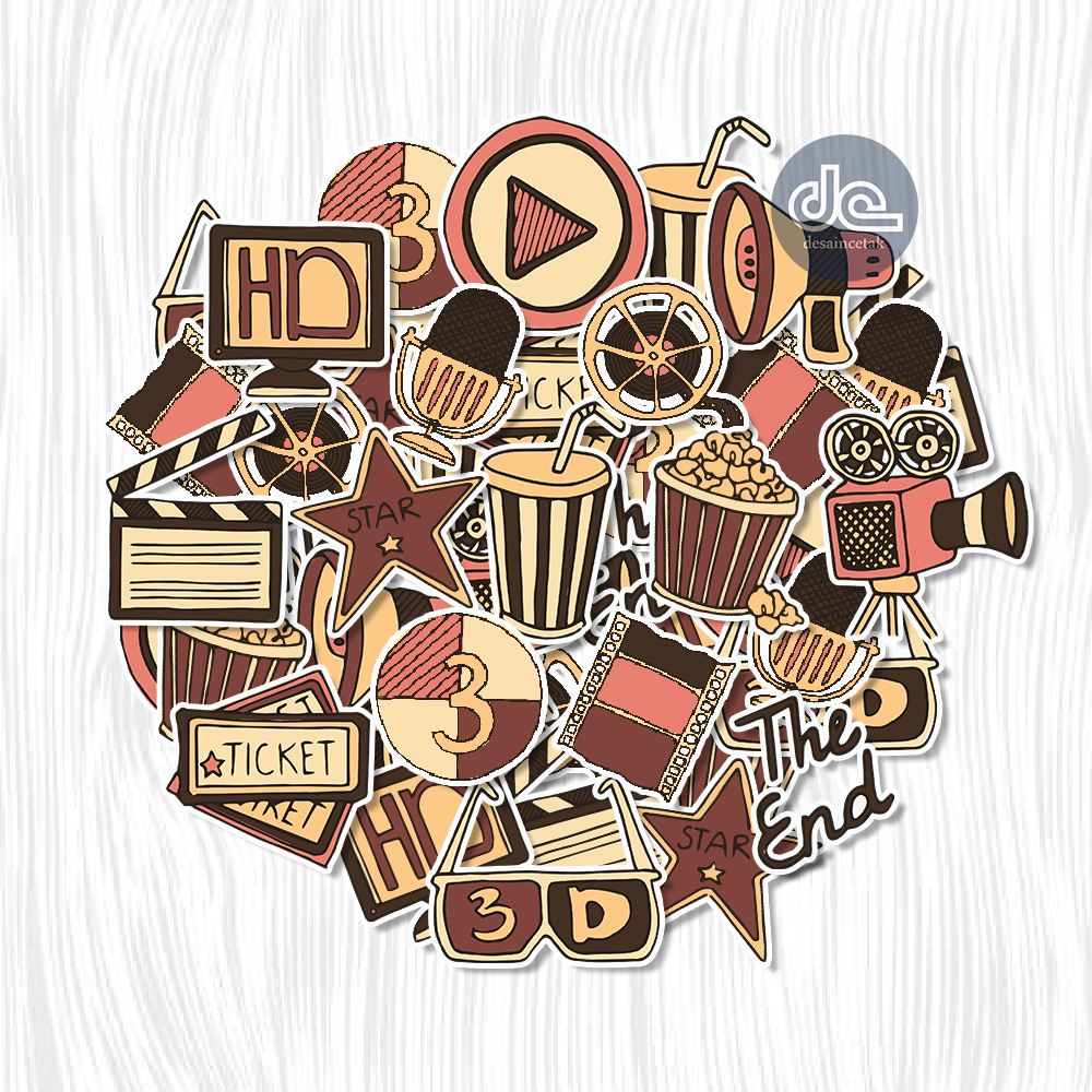 

STIKER PACK VINTAGE CINEMA | STIKER TUMBLER HP LAPTOP MURAH 15Pcs