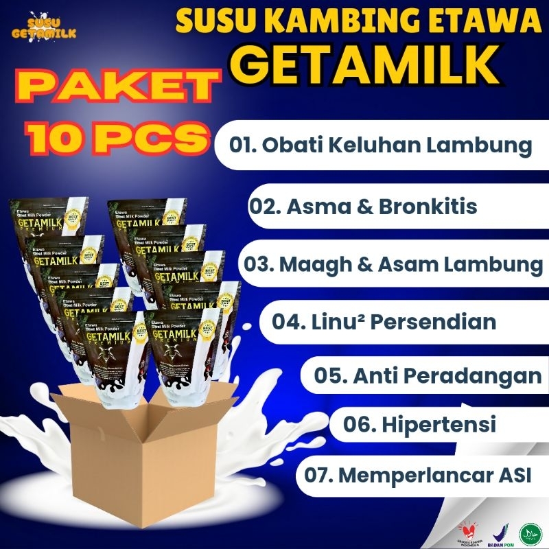 

Susu Kambing Etawa Halal BPOM untuk Anak dan Lansia (Harga 1 Paket isi 10)