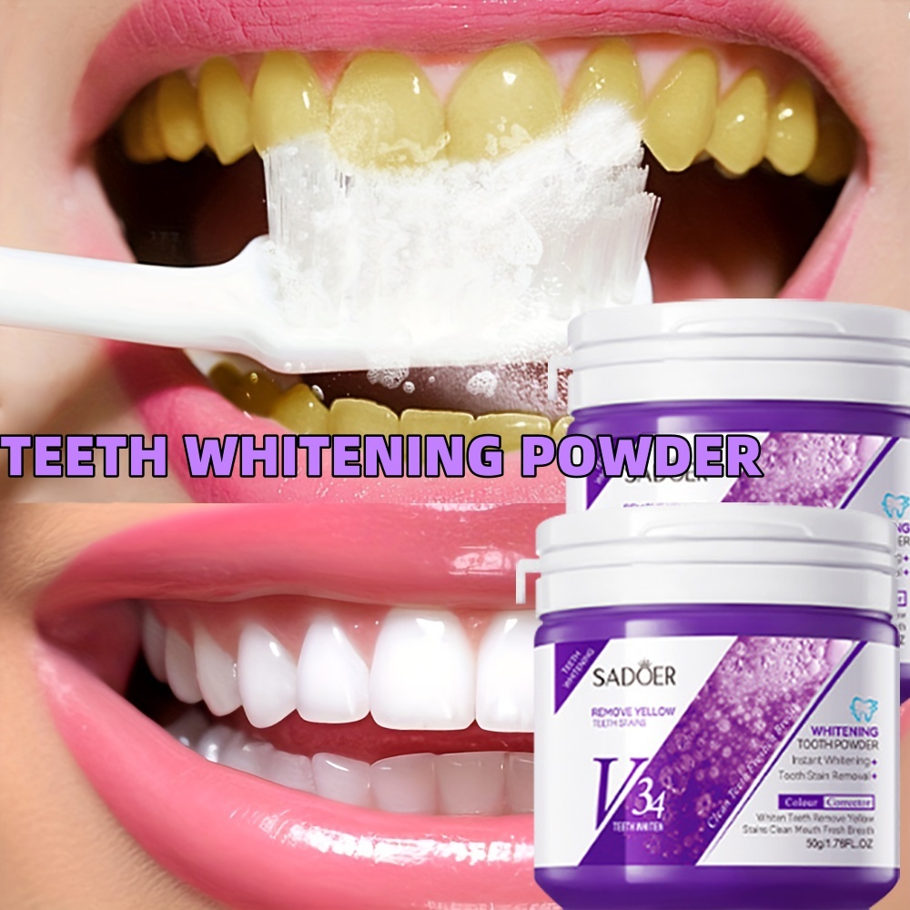 Pemutih Gigi Teeth Whitening Powder Ampuh Memutihkan Gigi Kuning Membersihkan Karang Gigi Membandel