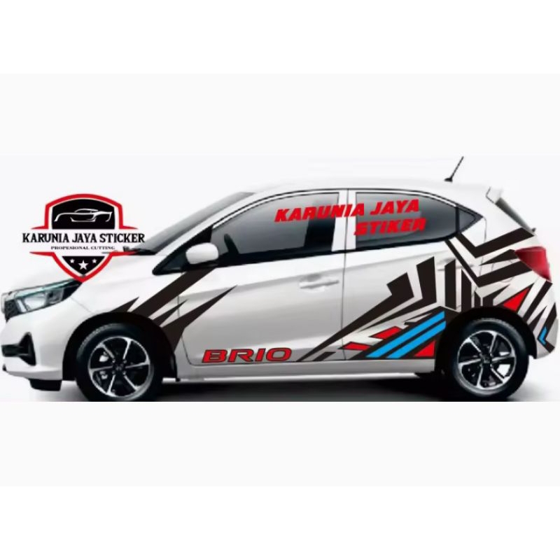 stiker mobil Honda brio stiker cutting mobil Honda brio satya brio RS ALL NEW