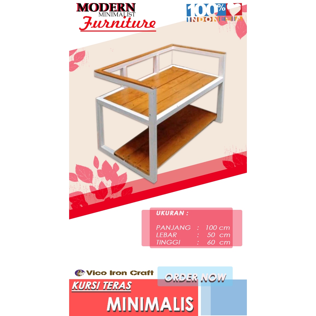 Kursi/Teras/Minimalis/Industrial/BesiKayu