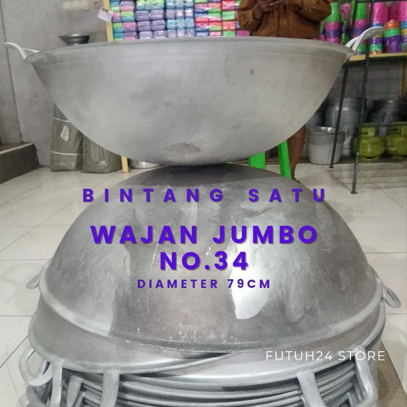 wajan ukuran besar kuali jumbo bintang satu kualitas terbaik no. 26,28,30,34