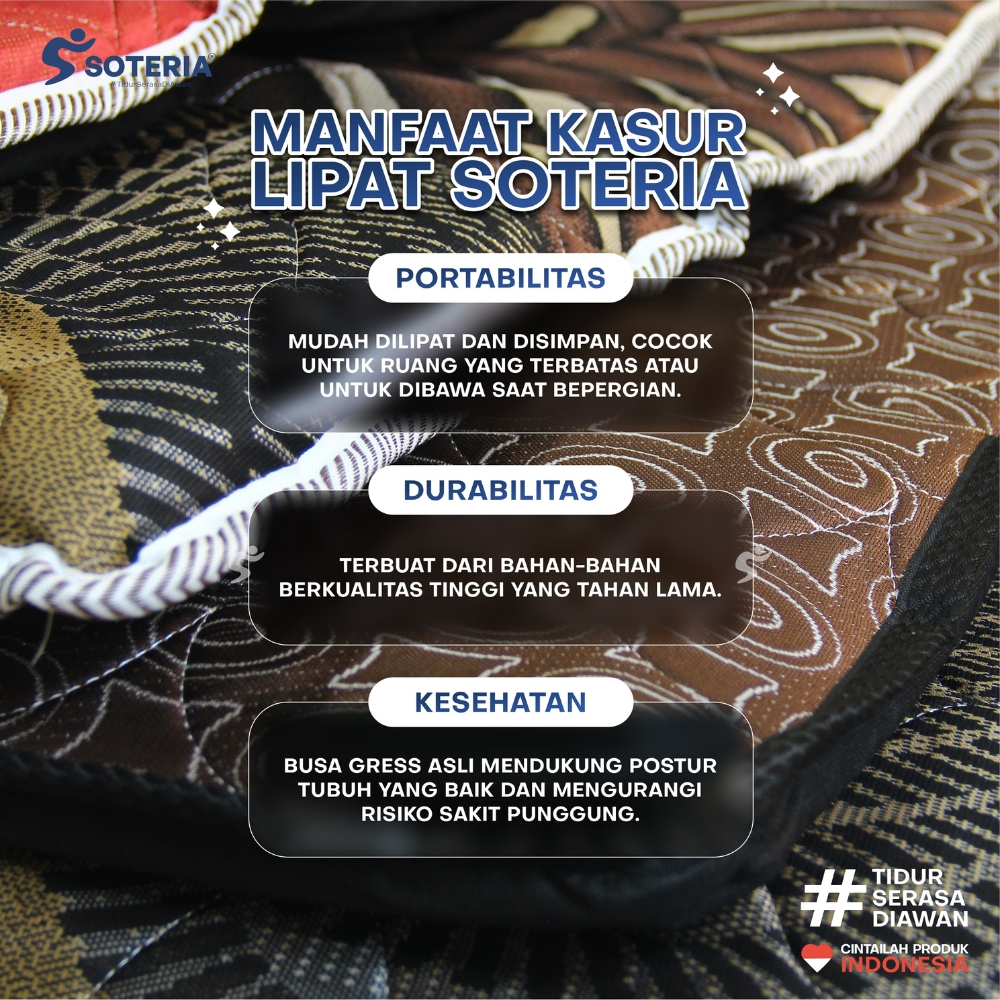 RB [HARGA SUBSIDI CUCI GUDANG BERKAH SALE & FREE ONGKIR] Kasur lipat Bantalan Busa Lembut Premium +