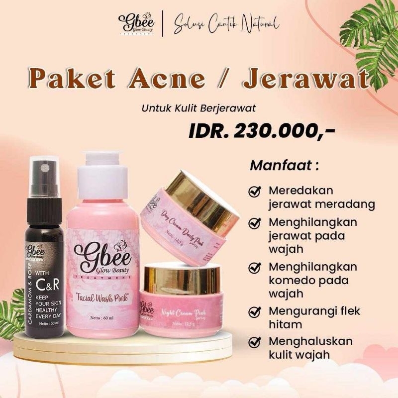 

PAKET GBEE ACNE/PAKET GBEE JERAWAT/GBEE GLOW/Gbeeglowbeauty / gbee /Glowbeauty