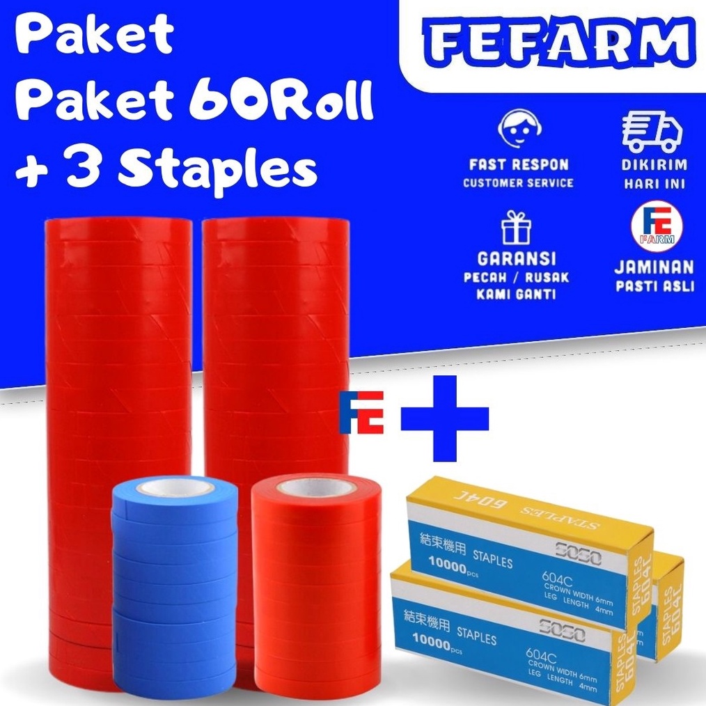 

SENSASIONAL Pita Tapetool Paket 6 Roll 1 Kotak Staples FEFARM