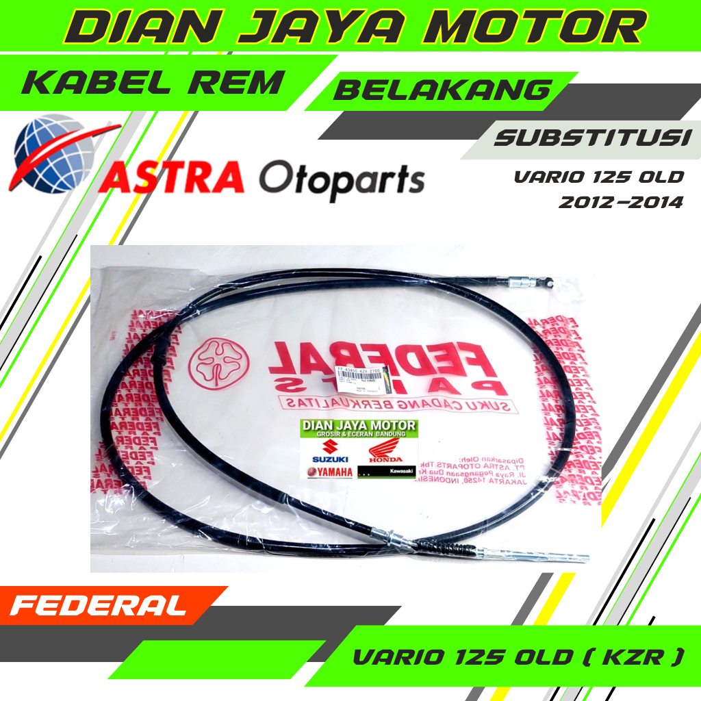 Kabel Rem Belakang Vario 125 OLD KZR Federal KAWAT REM BELAKANG  VARIO 125 LAMA