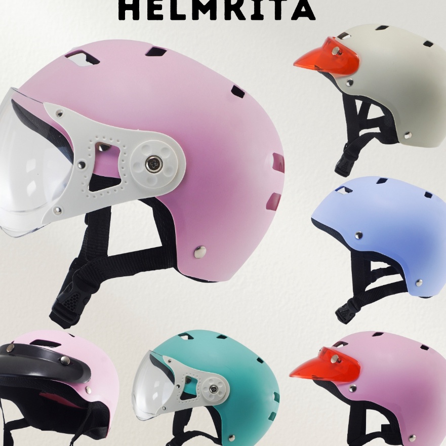 PROMO Helm Sepeda Listrik Wanita Dewasa Warna pastel