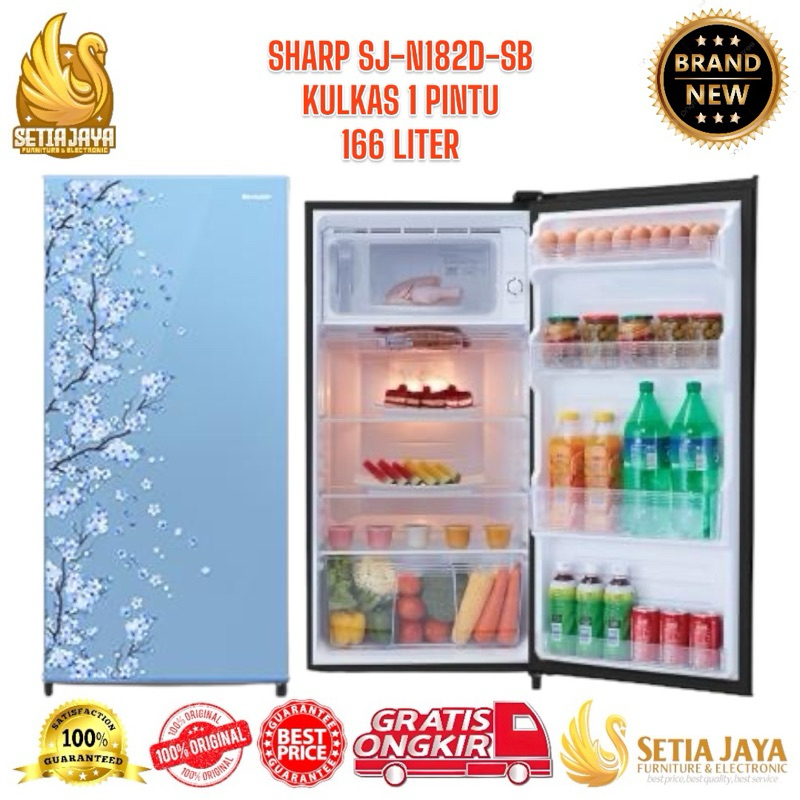 SHARP KULKAS 1 PINTU SJ-N182D - KULKAS SHARP 1 PINTU SJN182D - GARANSI RESMI SHARP 5 TAHUN