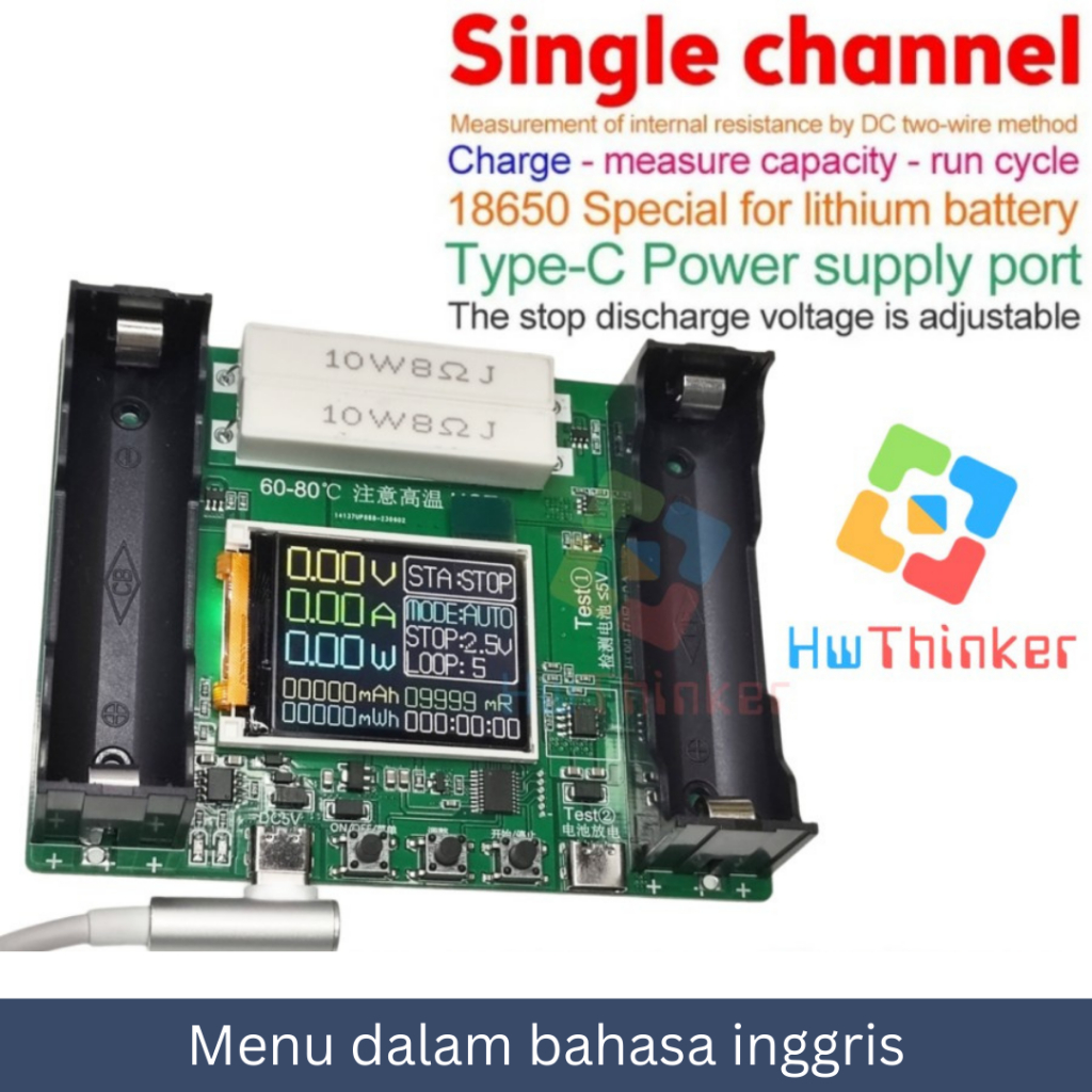 Battery Capacity Tester Penguji Test Kapasitas Baterai Li-ion 18650