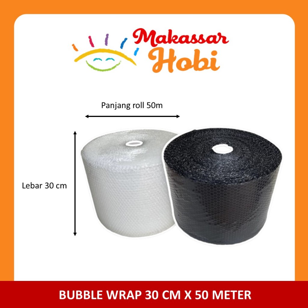 

Bubble Wrap Bubblewrap 30 cm x 50 meter m 50m Per 1 Roll Hitam Putih