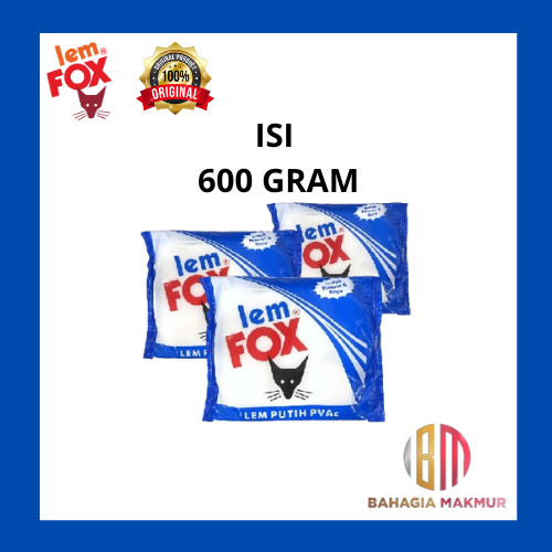 

Lem FOX Putih/ Lem Slime/ Kertas/ Kayu/ PVAc 600 Gram