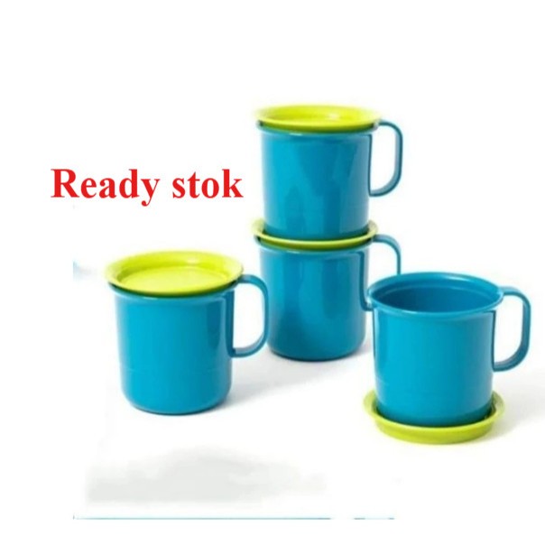 Gelas minum  Tupperware familia mug set 4pcs preludio mug dg tutup