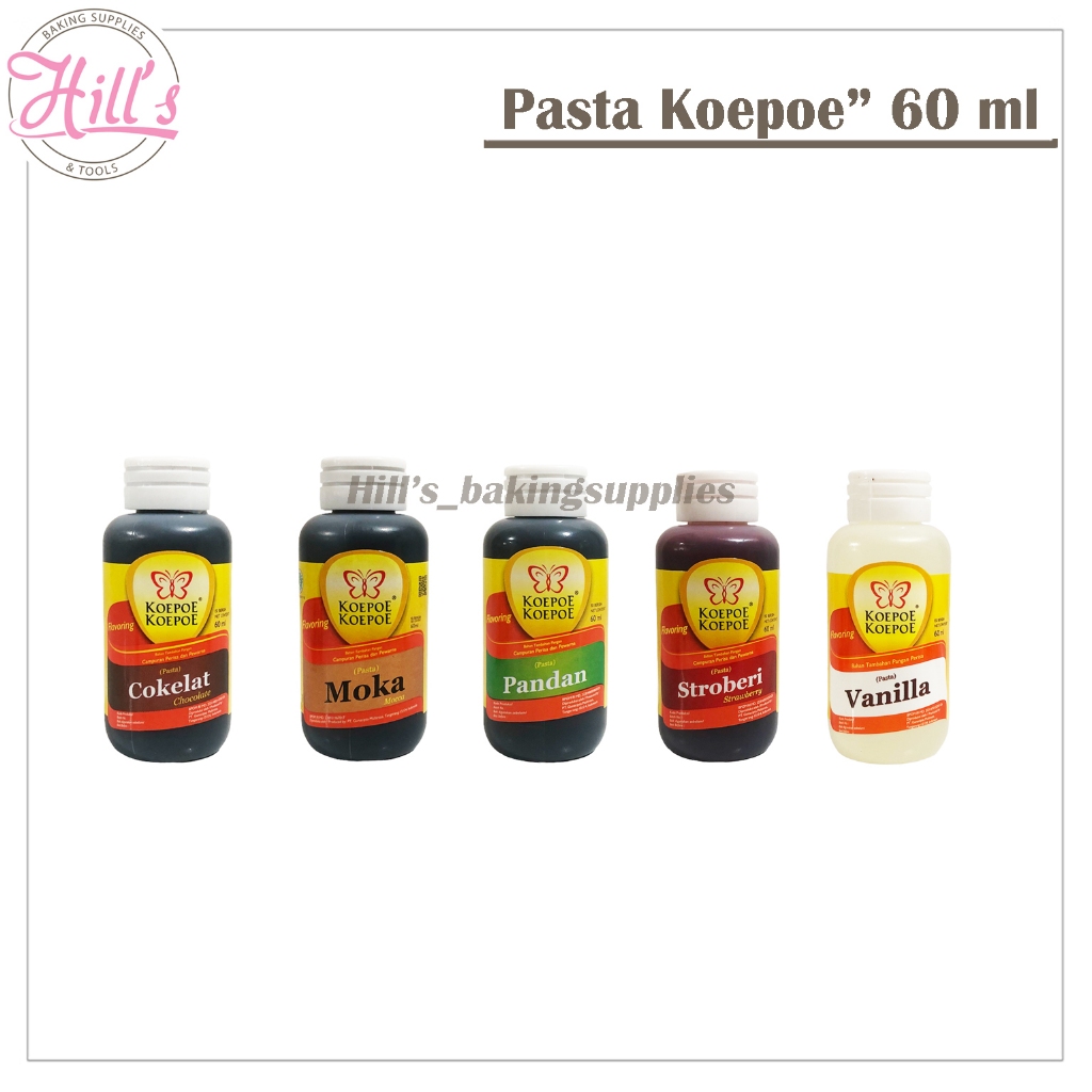 

PASTA KOEPOE 60 ml COKLAT MOKA PANDAN STRAWBERI VANILA / PERISA PERASA KUPU KOEPOE2 KUPU2 60ml