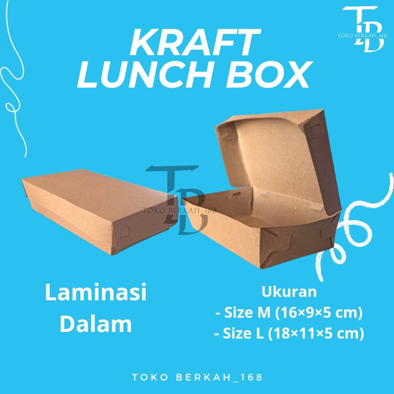 

(ISI 10 PCS) DOS / DUS KUE LUNCH BOX KRAFT LAMINASI DALAM / DUS HAMPERS LUNCH BOX