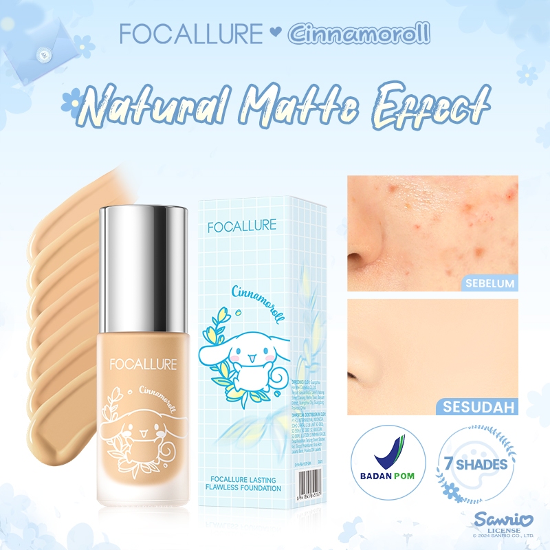 [WAREHOUSE SALE] FOCALLURE X Sanrio Matte Liquid Foundation Lasting Flawless #BloomingTime