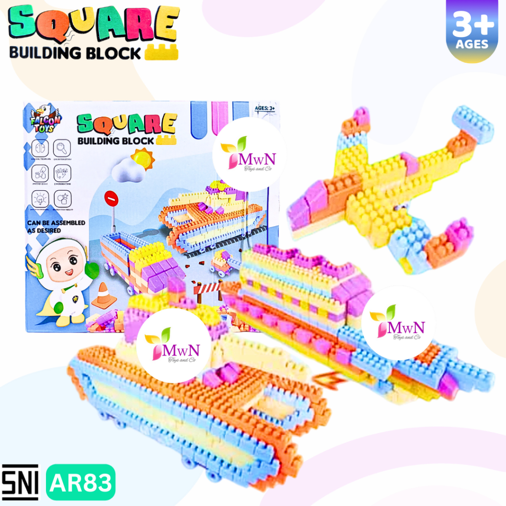 MWN Mainan Edukasi Square Building Block 120pc AR83