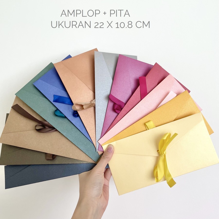 

Amplop Uang Angpau Pita Polos Besar Wedding Nikah Lebaran Idul Fitri Pita Cantik Elegan