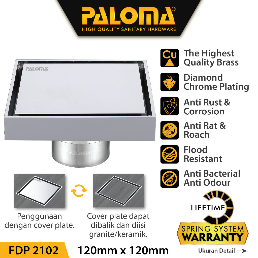 PALOMA FDP 2102 Floor Drain Strainer Saringan Got Kamar Mandi Anti Bau