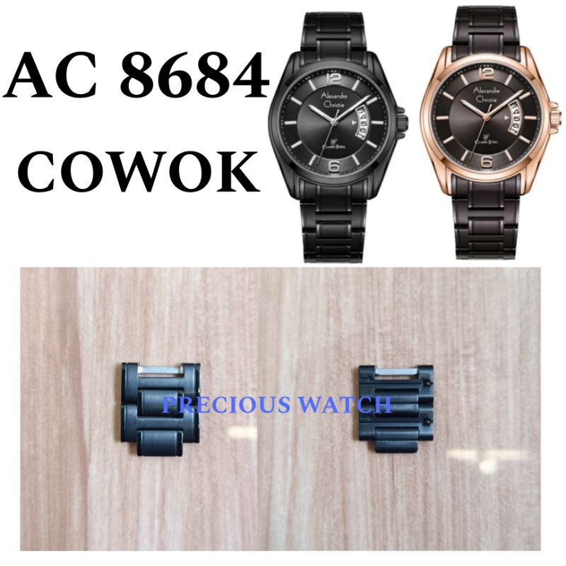 Sambungan Tali Rantai Jam Tangan Alexandre Christie Original AC 8684 Cowok