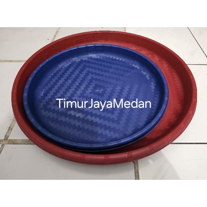 Tampa/ Tampi/ Talam / Nampan bulat plastik motif anyaman Besar dan Kecil