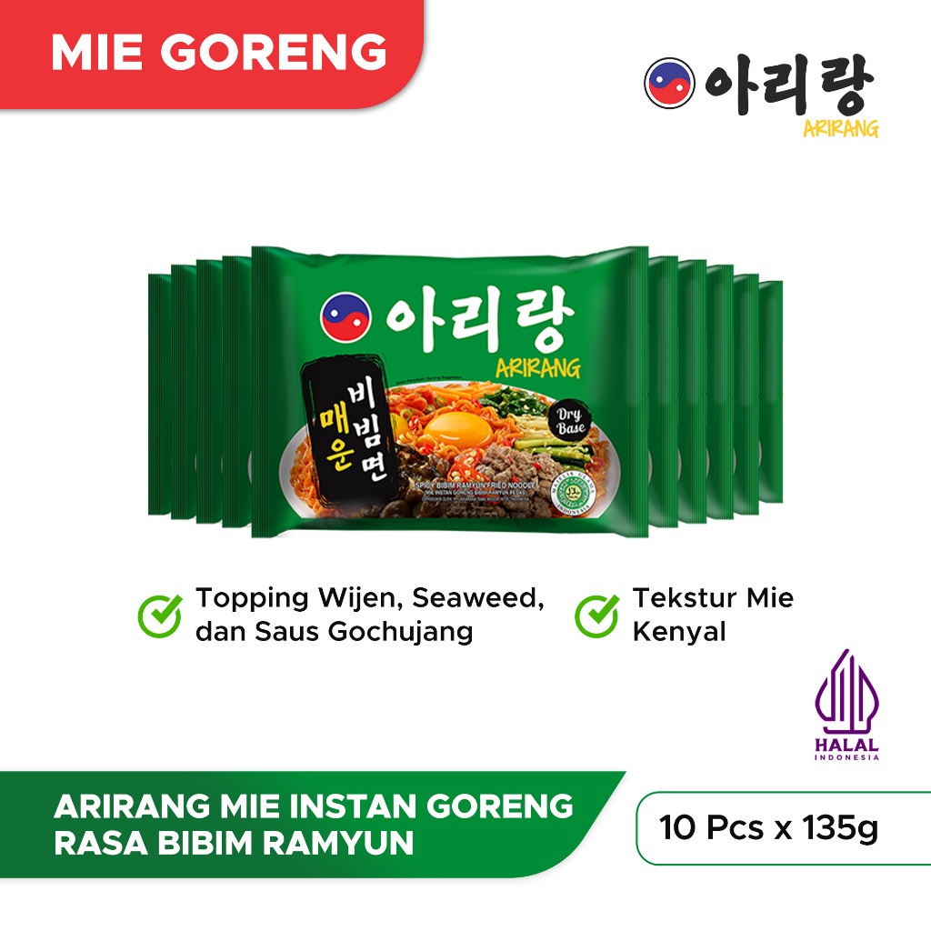 

10 Pcs Arirang Mie Instan Goreng Rasa Bibim Ramyun 135g (AR133)