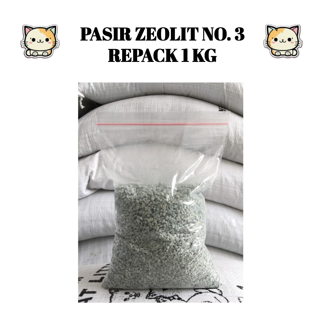 Zeolit Cat Litter No.3 Pasir Kucing 1 kg Filter Air Batu Zeolid 1kg