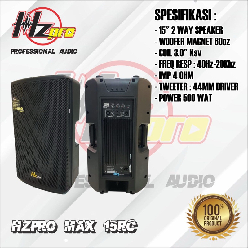 Speaker Aktif 15 Inch HZPRO MAX15RC Power 500Watt