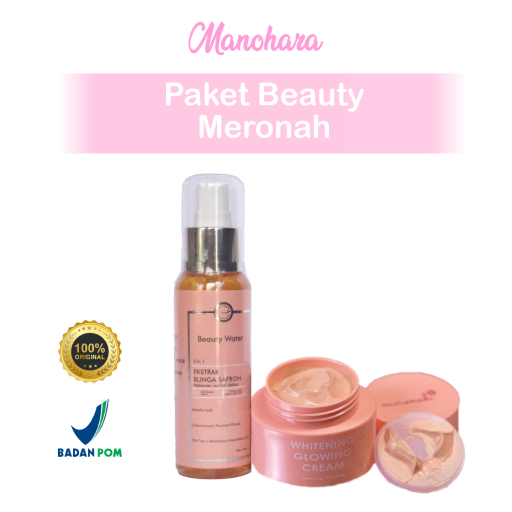 PaketBPOM  Beauty Water & Cream Glowing Meronah