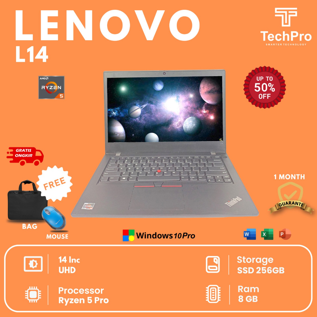 Laptop Gaming Lenovo L14 LAPTOP GAMING MURAH AMD RYZEN 5PRO 465 0U RADEON