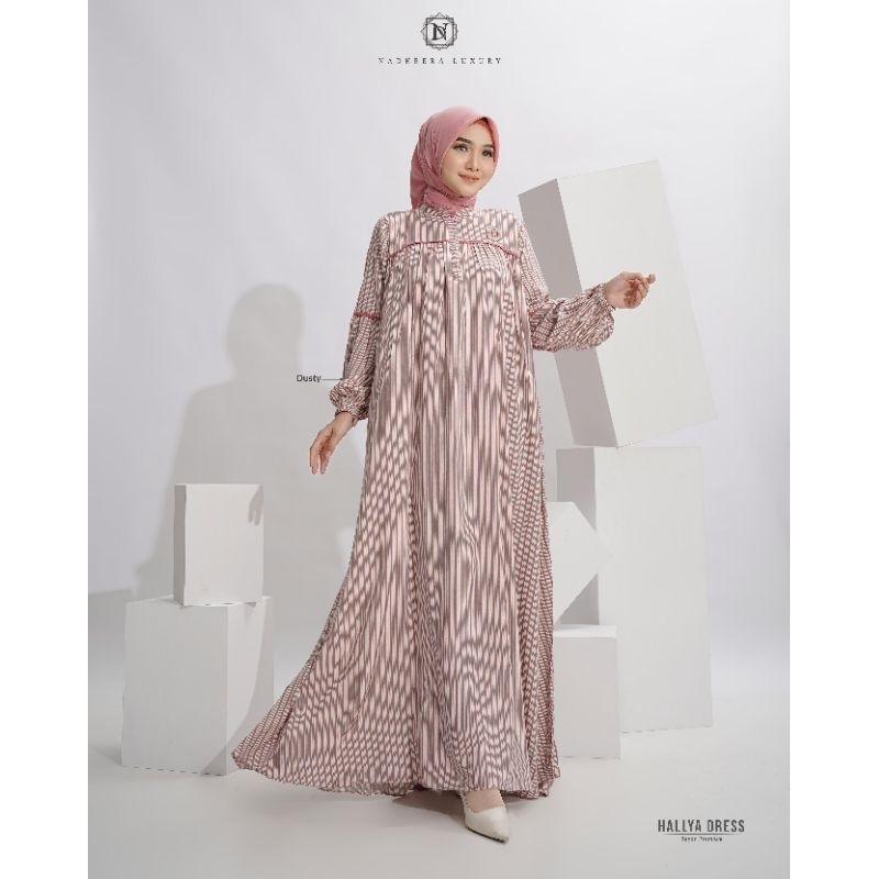 Dress Hangout Hallya Dress Homedress Gamis Rayon Premium Gamis Salur Nadheera Luxury Dress Daily