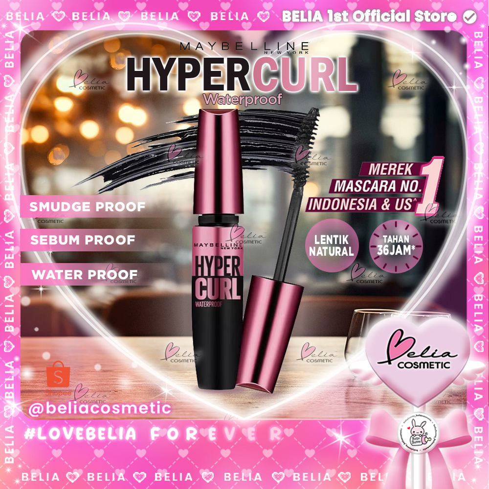 [ BELIA ] MAYBELLINE Hypercurl Volum Express Waterproof Mascara ( Original 100% Hyper Curl Maskara )