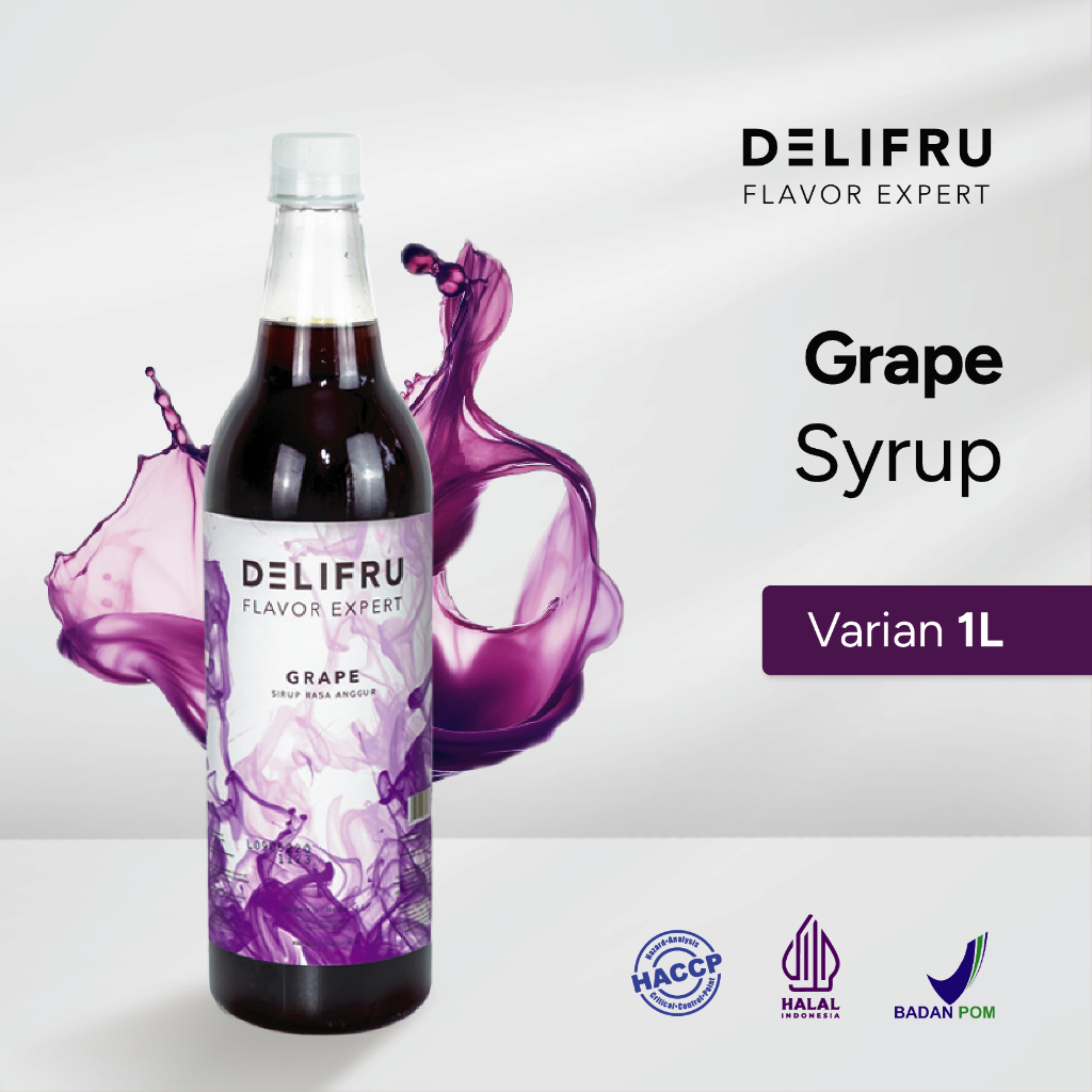 Delifru Grape Syrup 1 Liter - Sirup Anggur