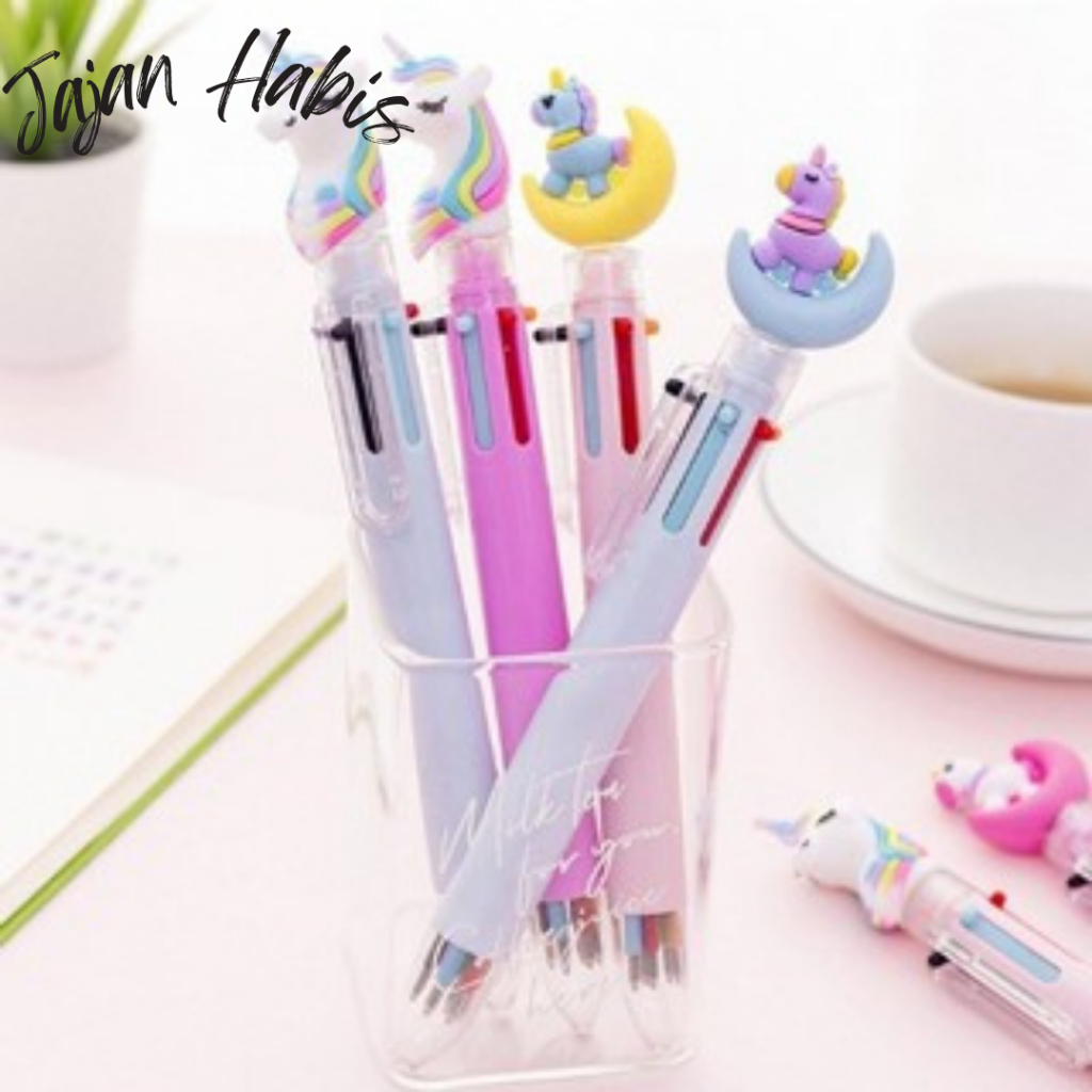 

JABIS Pena Karakter Mekanik 6 Warna Unicorn Full Moon Pulpen Karakter Unicorn Warna Warni Pulpen Unicorn Multicolor Pulpen Lucu Alat Tulis Sekolah ATK Murah