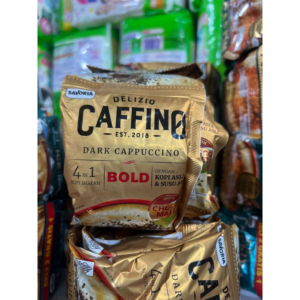 

Caffino Bold Dark Cappucino Renceng isi 10 sachet x 25 gram/Kopi Caffino Cappucino Renteng