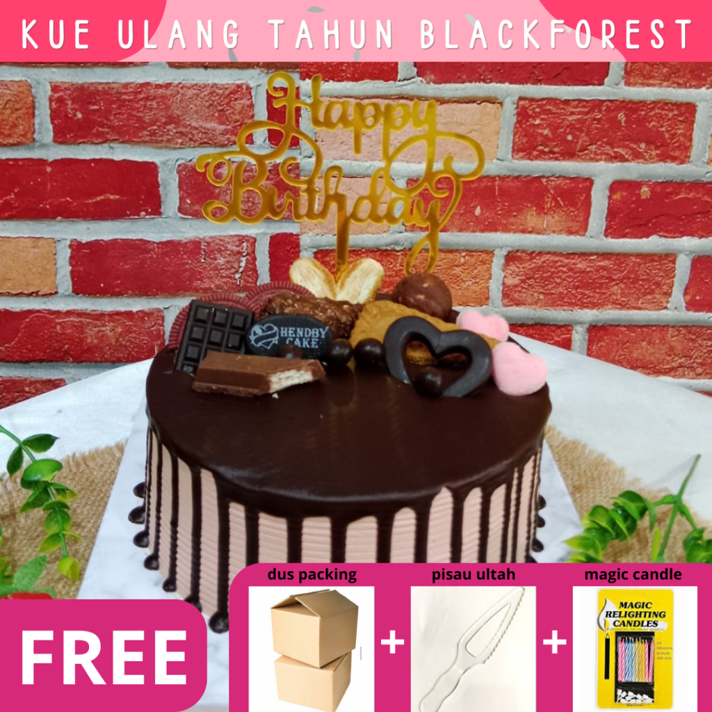 

Kue Ulang Tahun/Blackforest/Kue Coklat/Birthday Cake/Chocolate Cake/Kue Ultah/Gold
