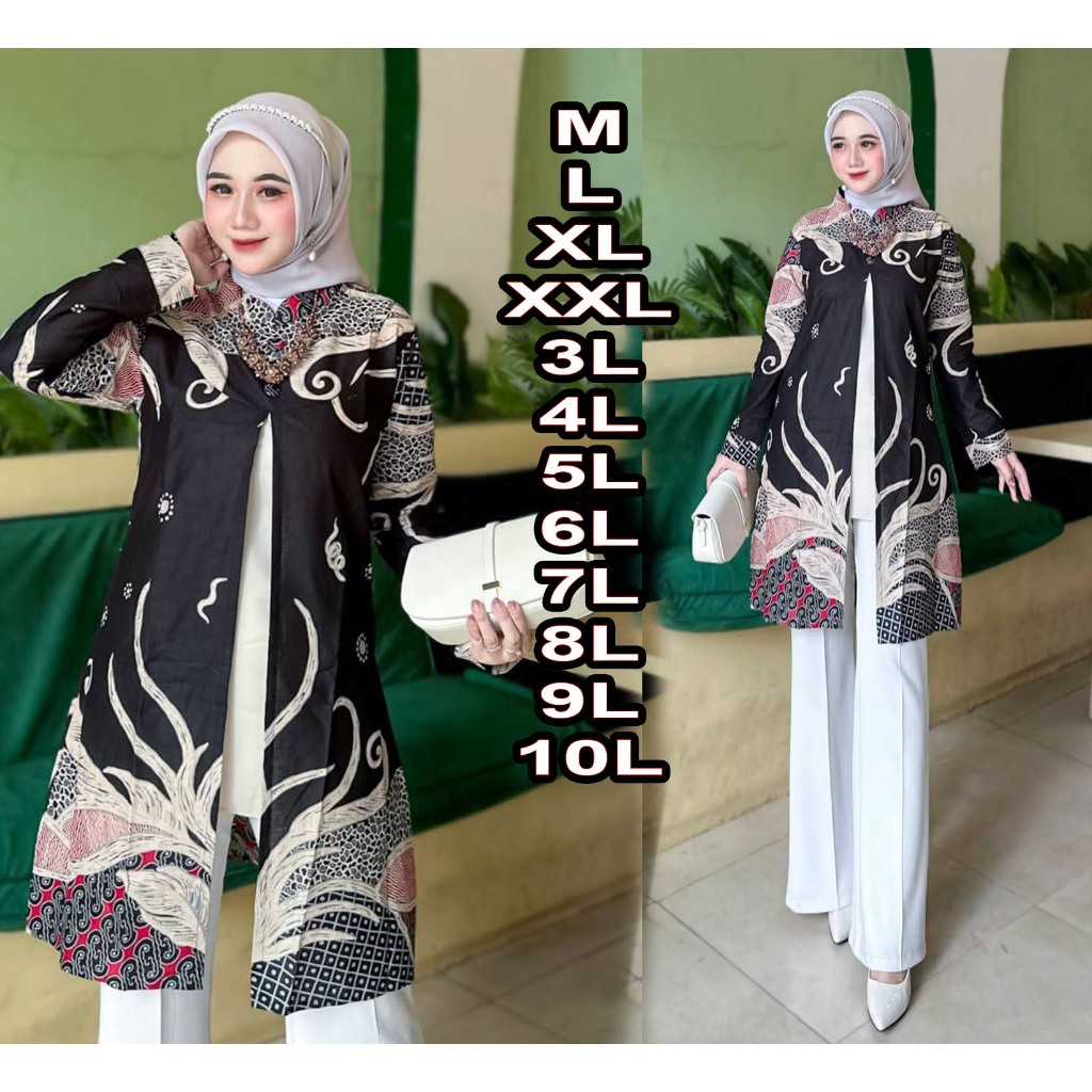 Couple Tunik Atasan wanita Lengan PANJANG | M L XL XXL 3L 4L 5L 6L 7L 8L 9L 10L SUPER JUMBO | atasan