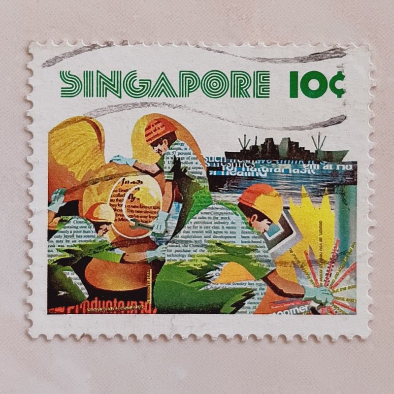 

(AA) Perangko Singapore 1977 Labor Day - Harbor Improvements 10 cent Used