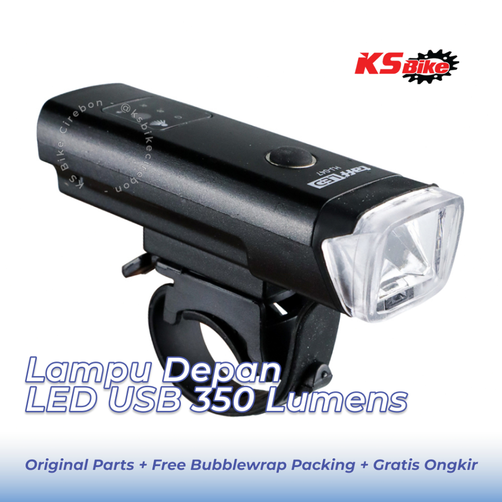 Lampu Depan Sepeda LED Charger USB XPG 350 Lumens Light Bicycle Rechargeable KS Bike Cirebon