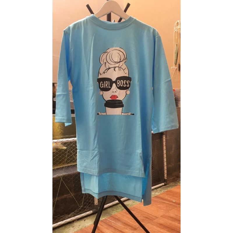 Kaos Combed Biru Muda Girl Boss