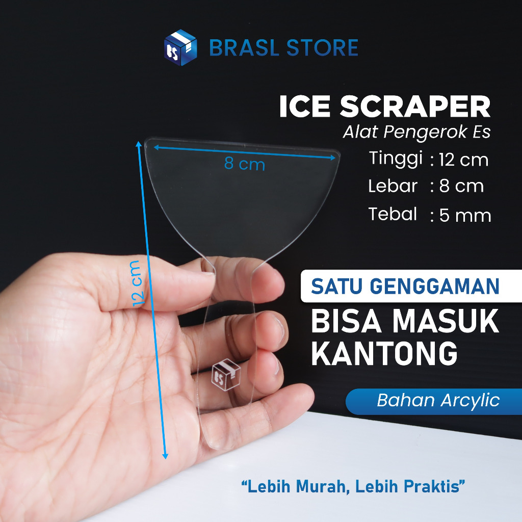 Ice Scraper Mini akrilik / Pengerok Es Batu Freezer bahan akrilik tebal 5mm