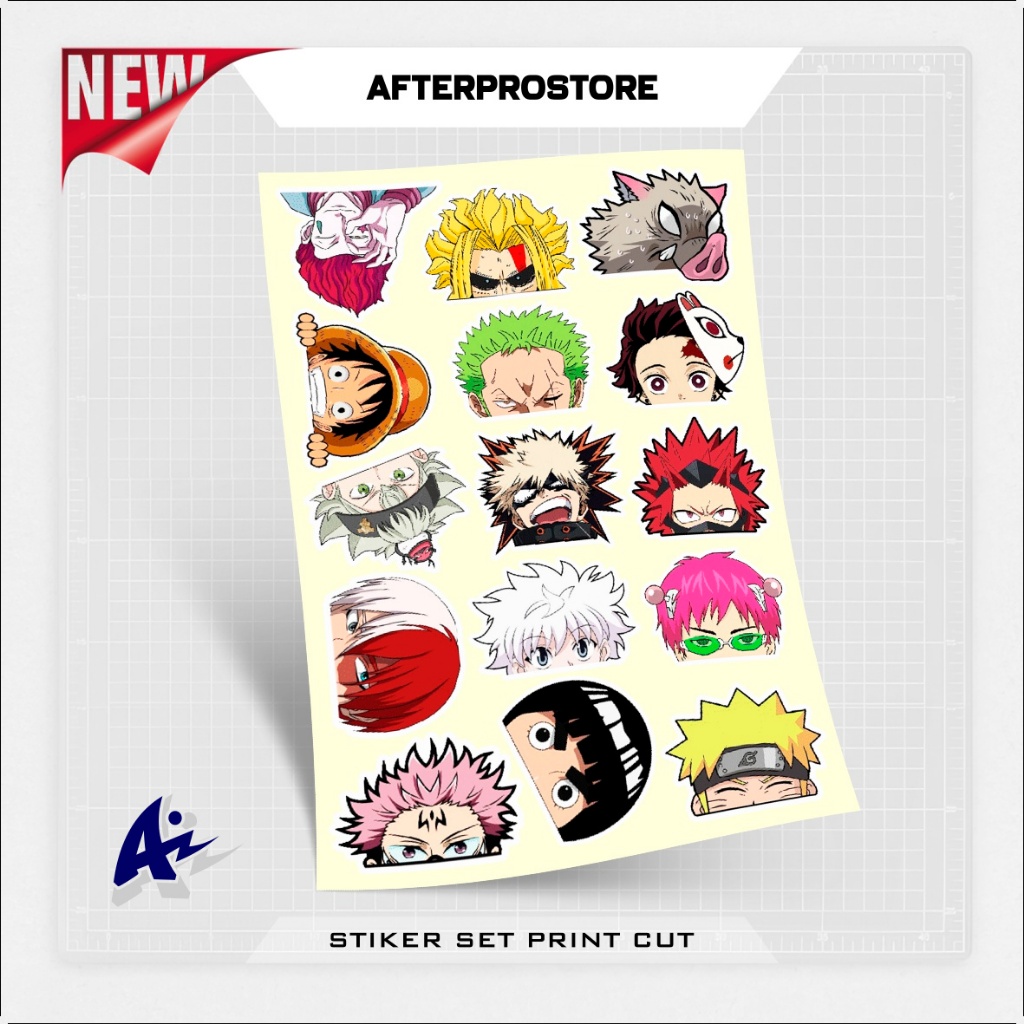 

STICKER PACK VINYL / MOTIF ANIME / STIKER SET / HP LAPTOP / HELM / BRAND / INTIP / WATERFROOF